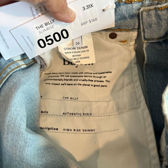 Boyish The BILLY High Rise Rigid Skinny Jeans Sz 26 in SUNRISE - Picture 6 of 9